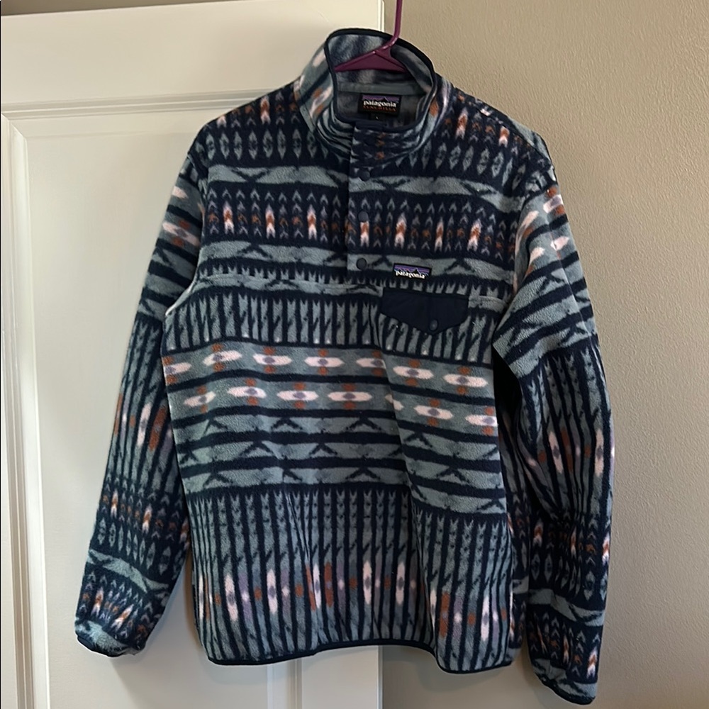 Patagonia Blue and Orange Lightweight Shirt Jacket